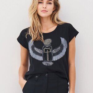 Nu Alise Angel Embellished Tee - Size S NWT